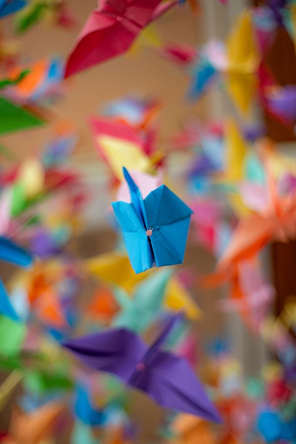 Borboletas de origami coloridas