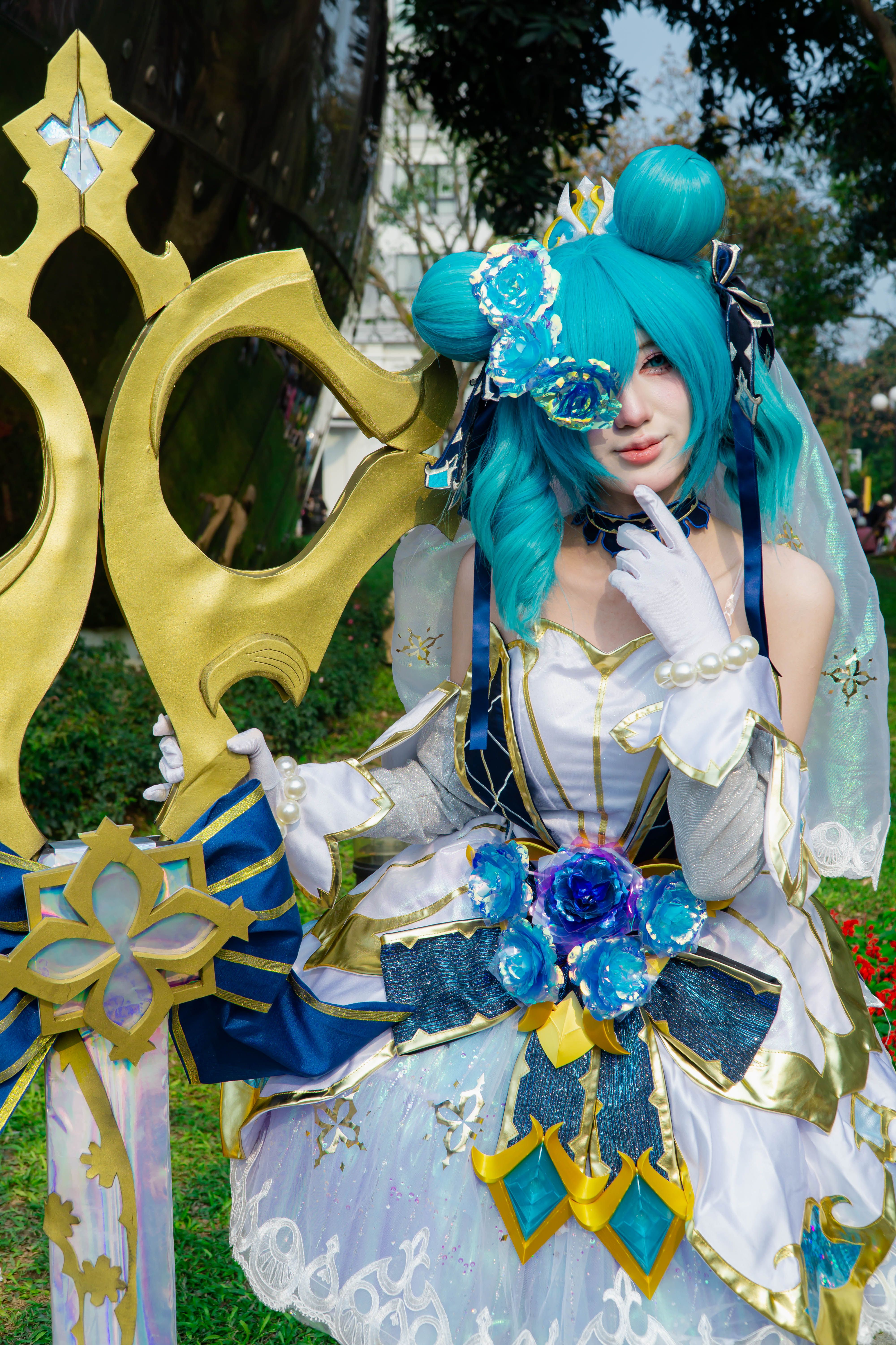 Vibrant Cosplay Portrait with Blue Hair · Free Stock Photo