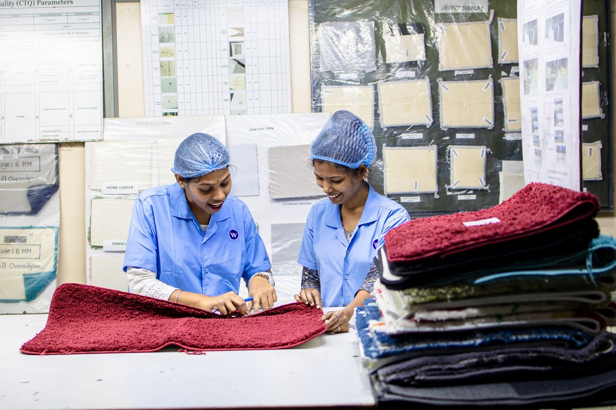 BSKL quality team inspecting fabric