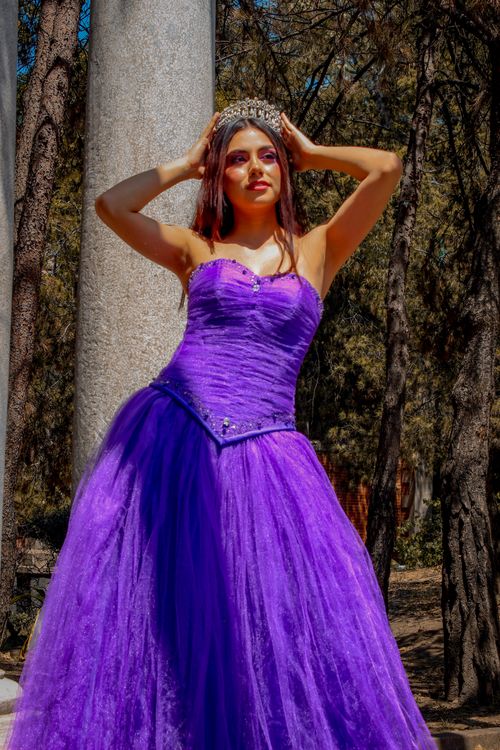 Elegant Woman in Purple Gown in Ciudad de México · Free Stock Photo