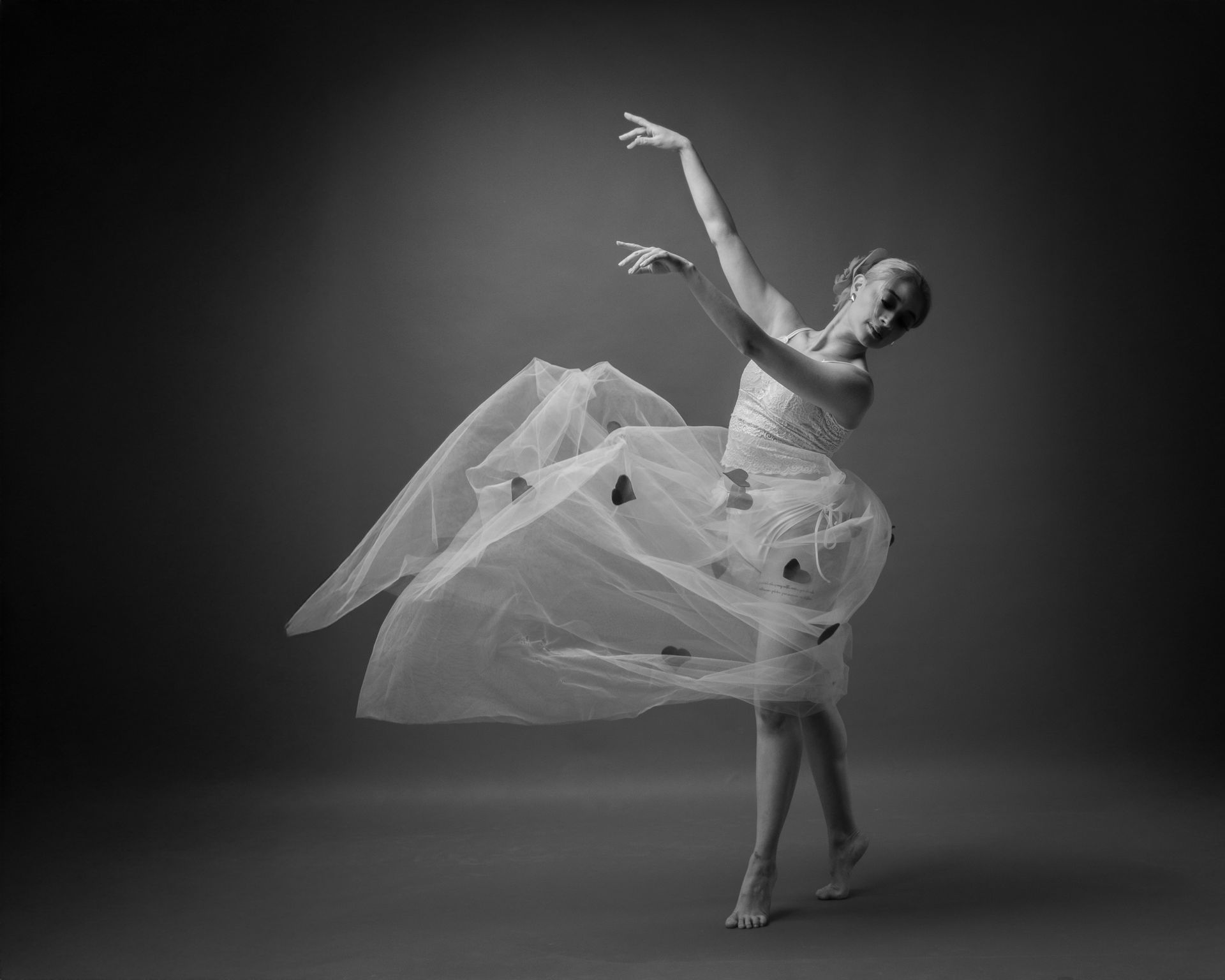 A ballet dancer captured mid-motion