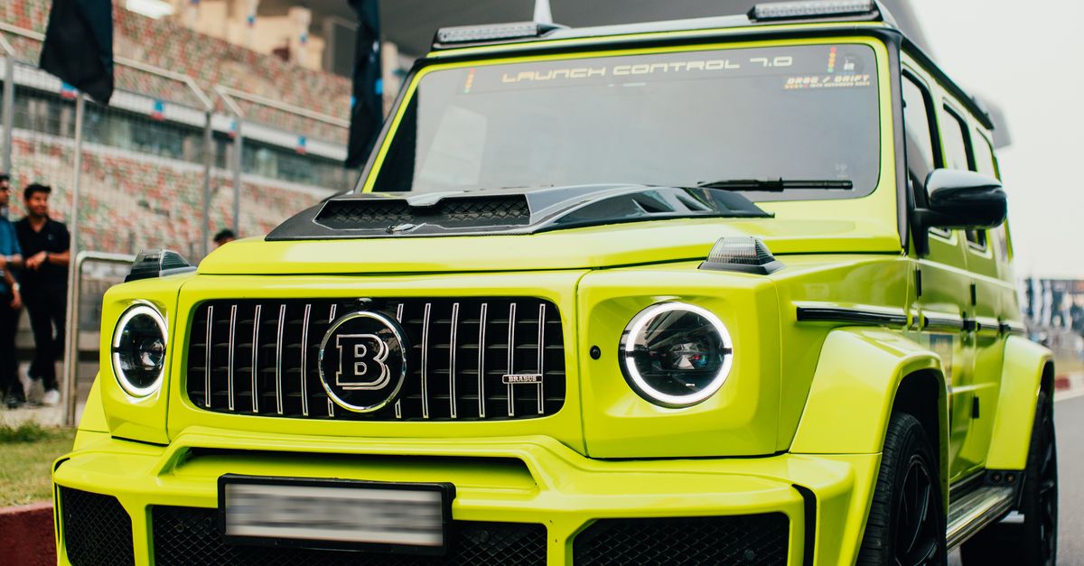 G63 Racing Vibrant Mercedes G63 at Greater Noida Race Track · Free Stock Photo