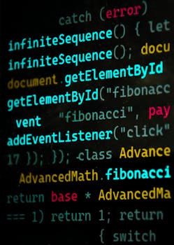 Close-up of vibrant JavaScript code featuring functions and syntax highlighting.