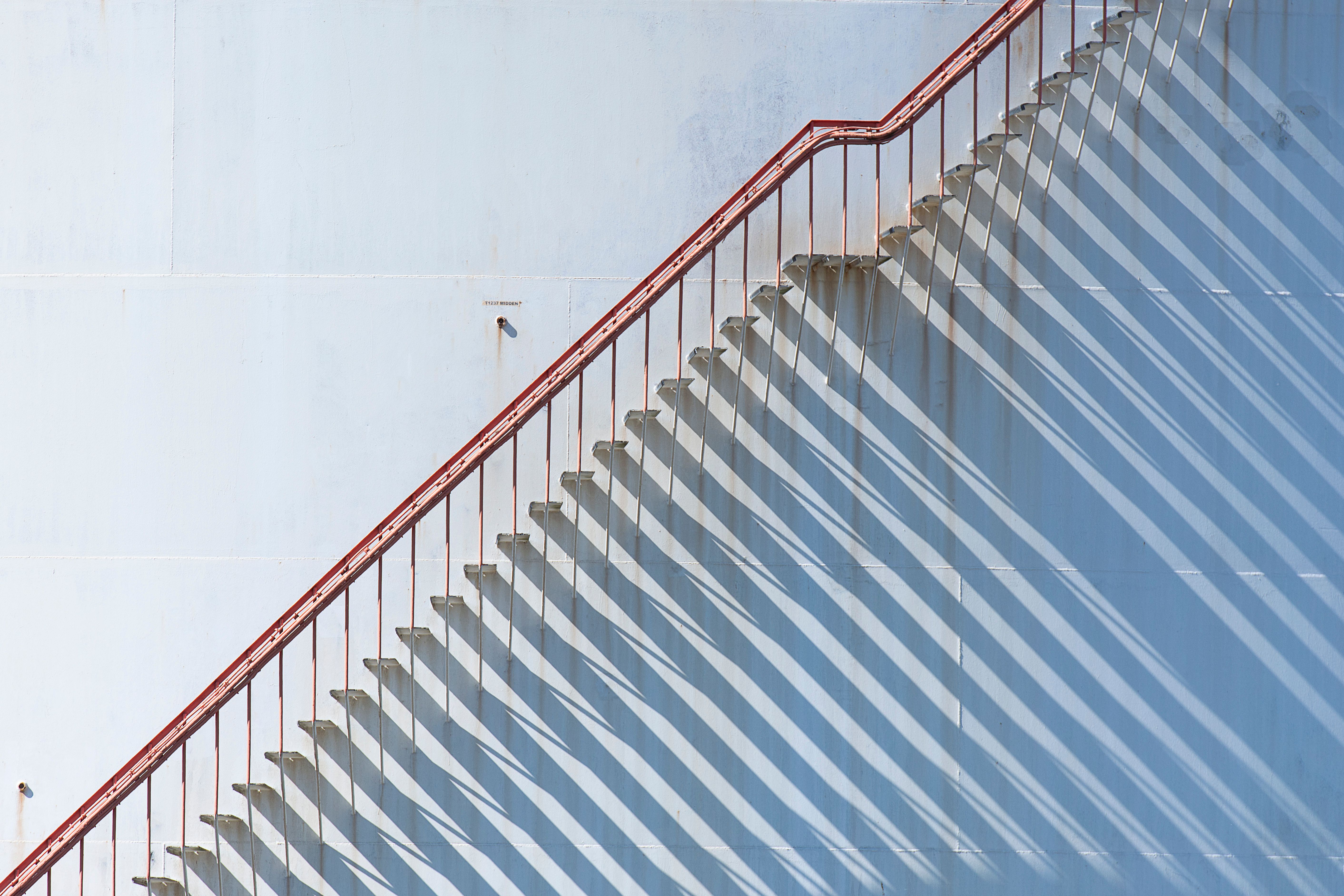 Modern Architectural Staircase with Shadows · Free Stock Photo