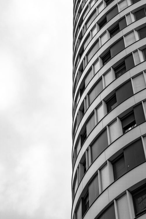 Free Black and white photo of a modern building in Belgrade, Serbia. Ideal for architectural enthusiasts. Stock Photo