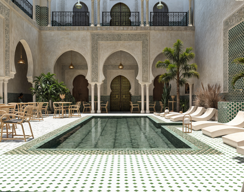 mediterranean pool tile