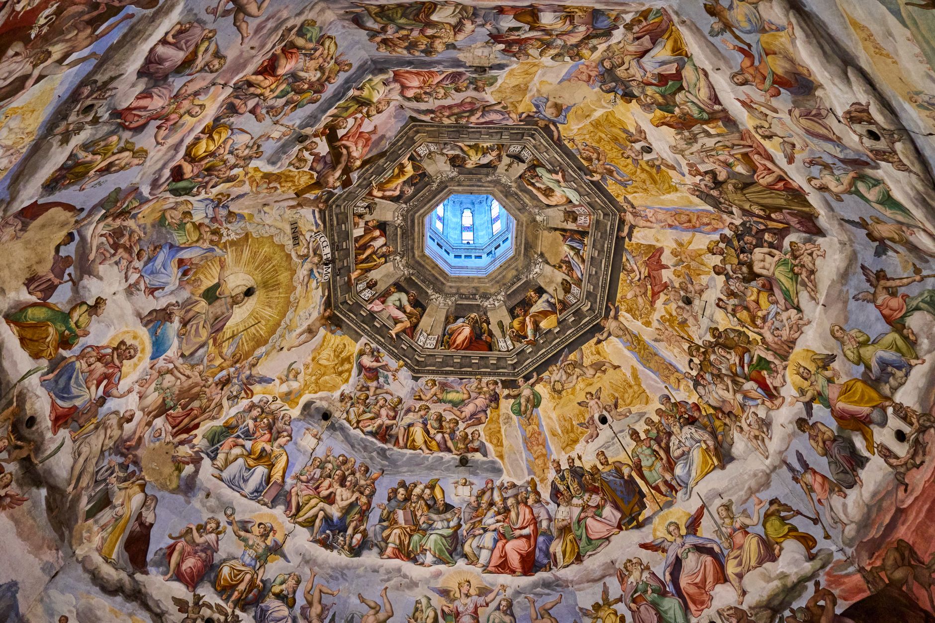 Interior of the Florence Duomo dome showing Vasari's Last Judgment fresco