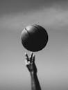 Monochrome Basketball Shot in Motion