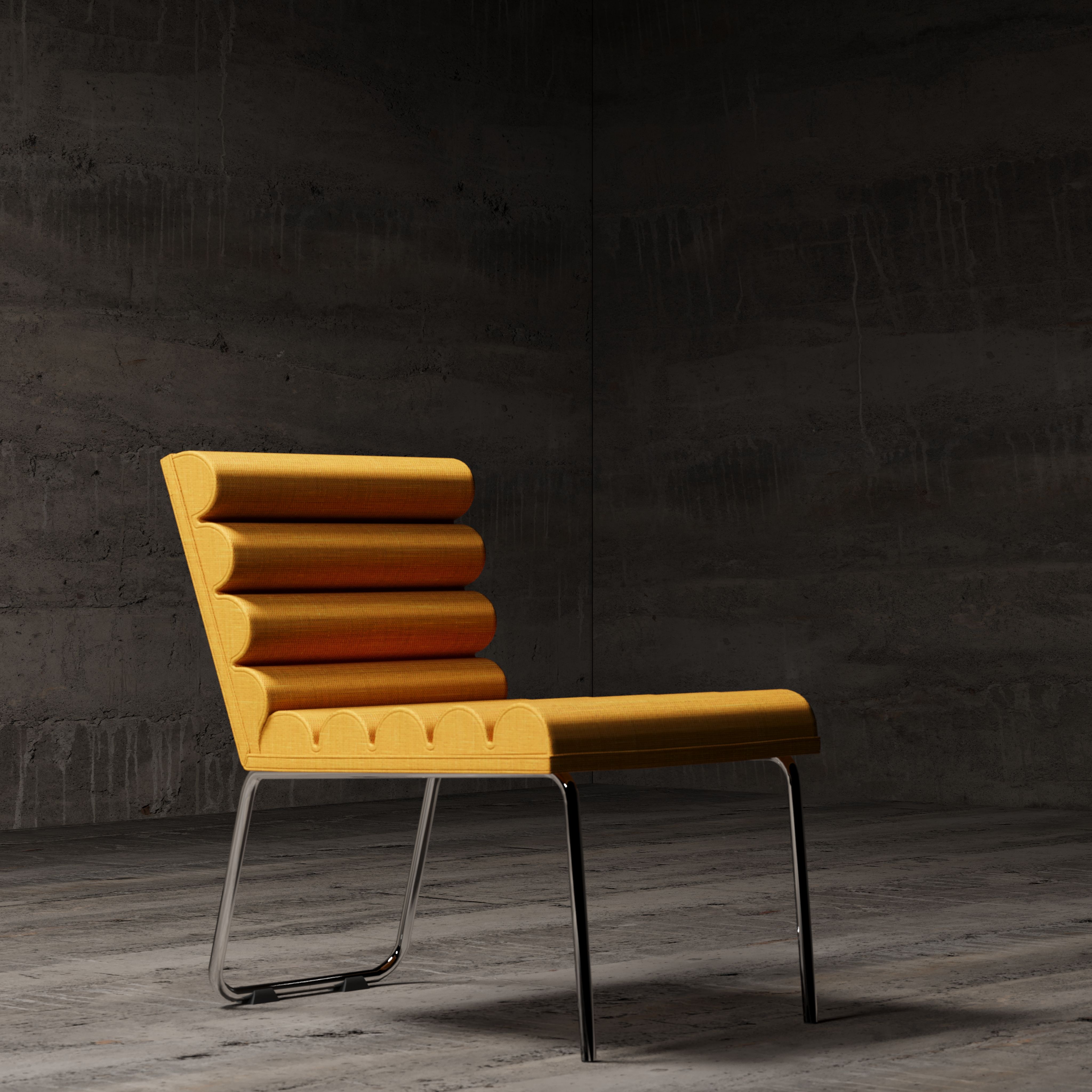 Modern Yellow Accent Chair in Minimalist Setting · Free Stock Photo