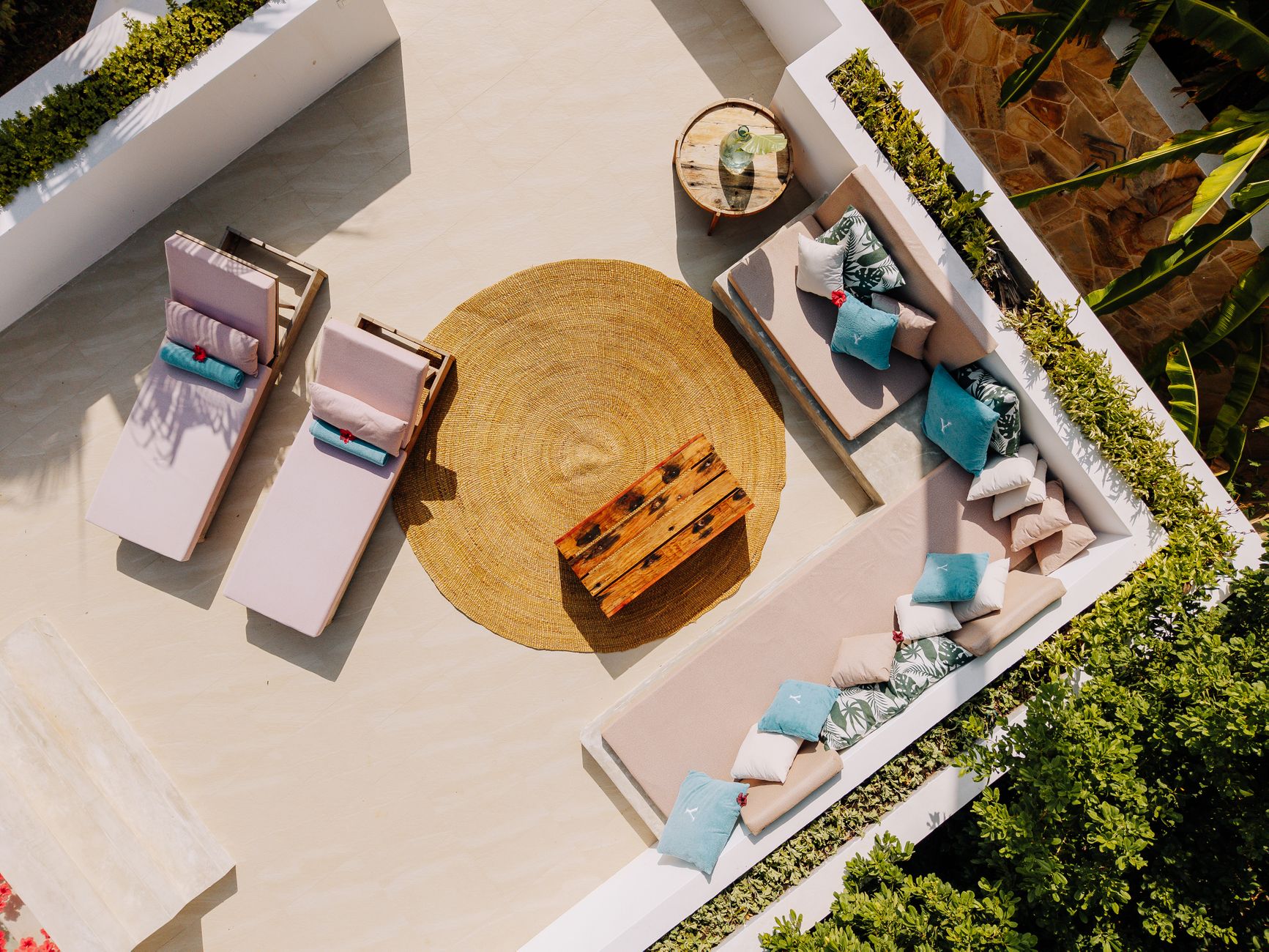 Aerial view of a luxurious outdoor lounge space at a Zanzibar resort, perfect for summer relaxation. Related image for Hospitality in Africa: What Comes Next for Modern Properties.