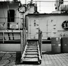 Historic Vessel Docked in Gdańsk Harbor