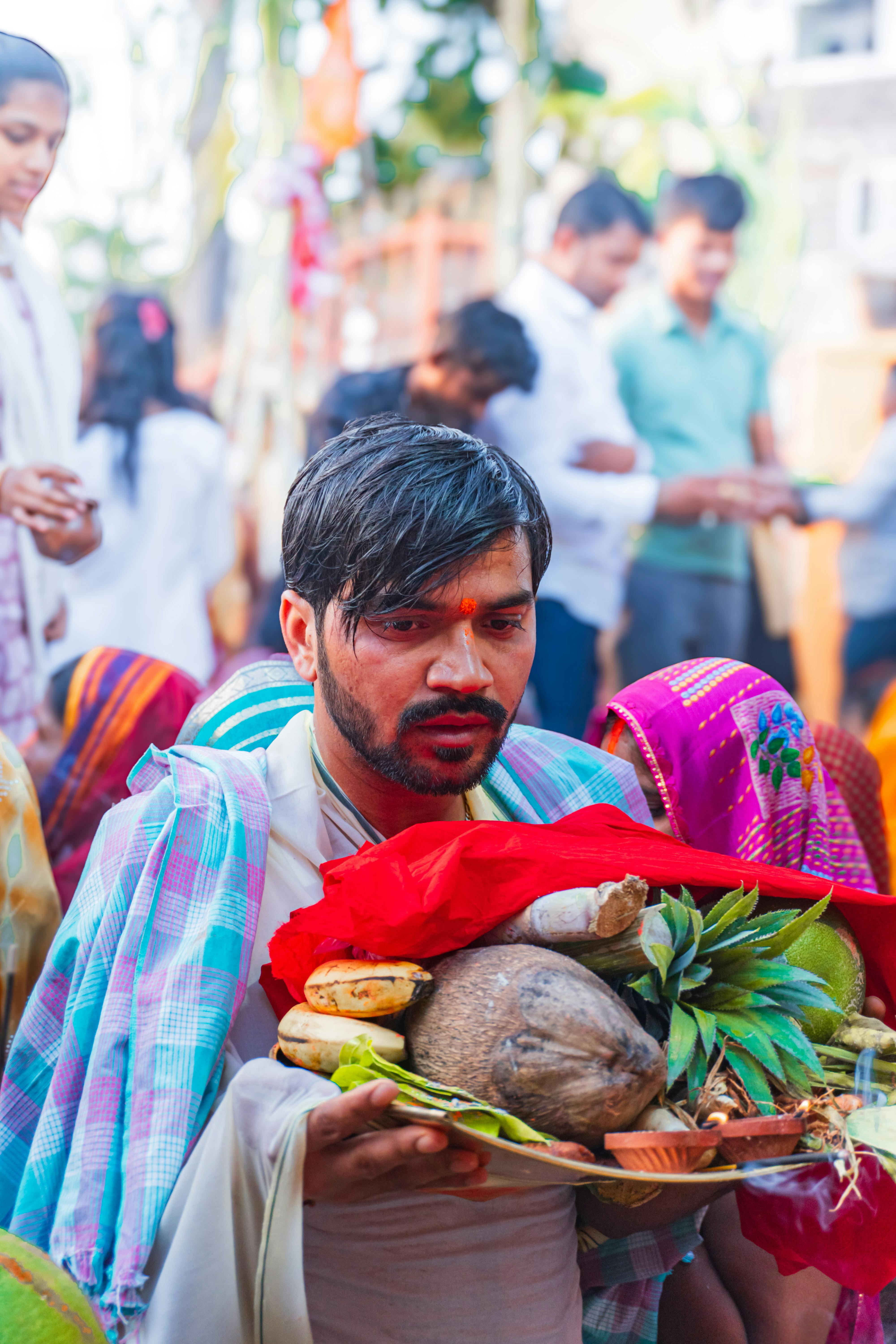 Traditional Indian Ritual in Hyderabad Street Scene · Free Stock Photo