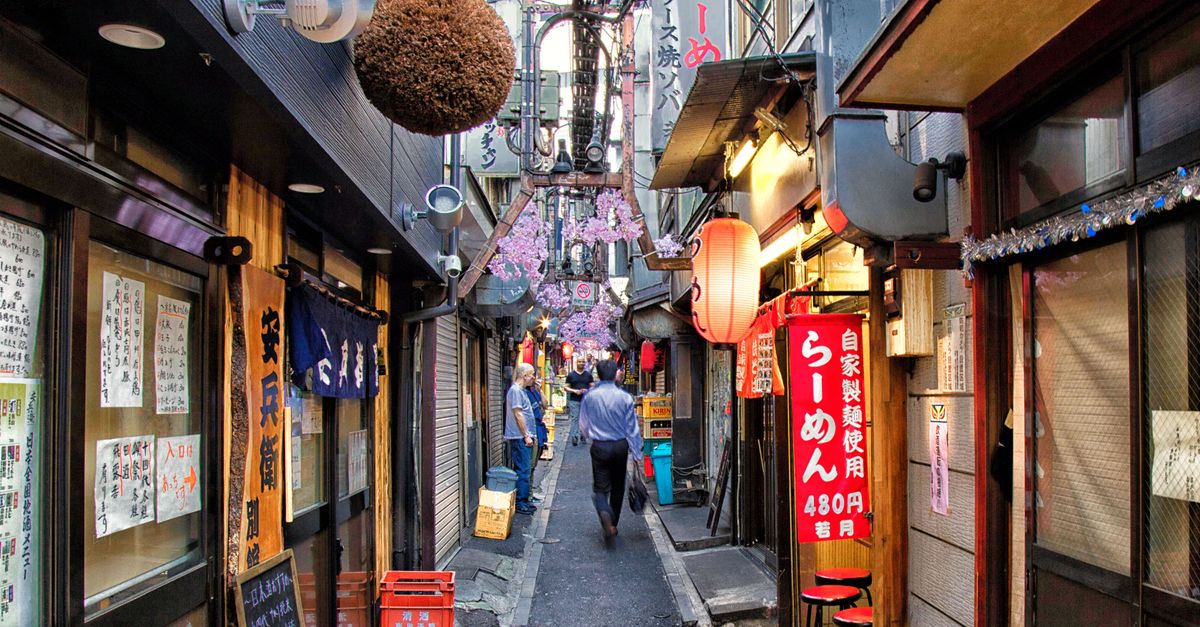 Japan budget travel street food Tokyo alley