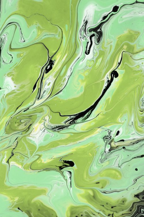 Free A stunning marbled pattern in shades of green and black creates a vibrant abstract artwork. Stock Photo