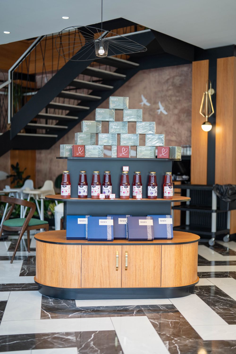 Chocolate Sampling Display Elegant Chocolate Display in Modern Café Interior · Free Stock Photo