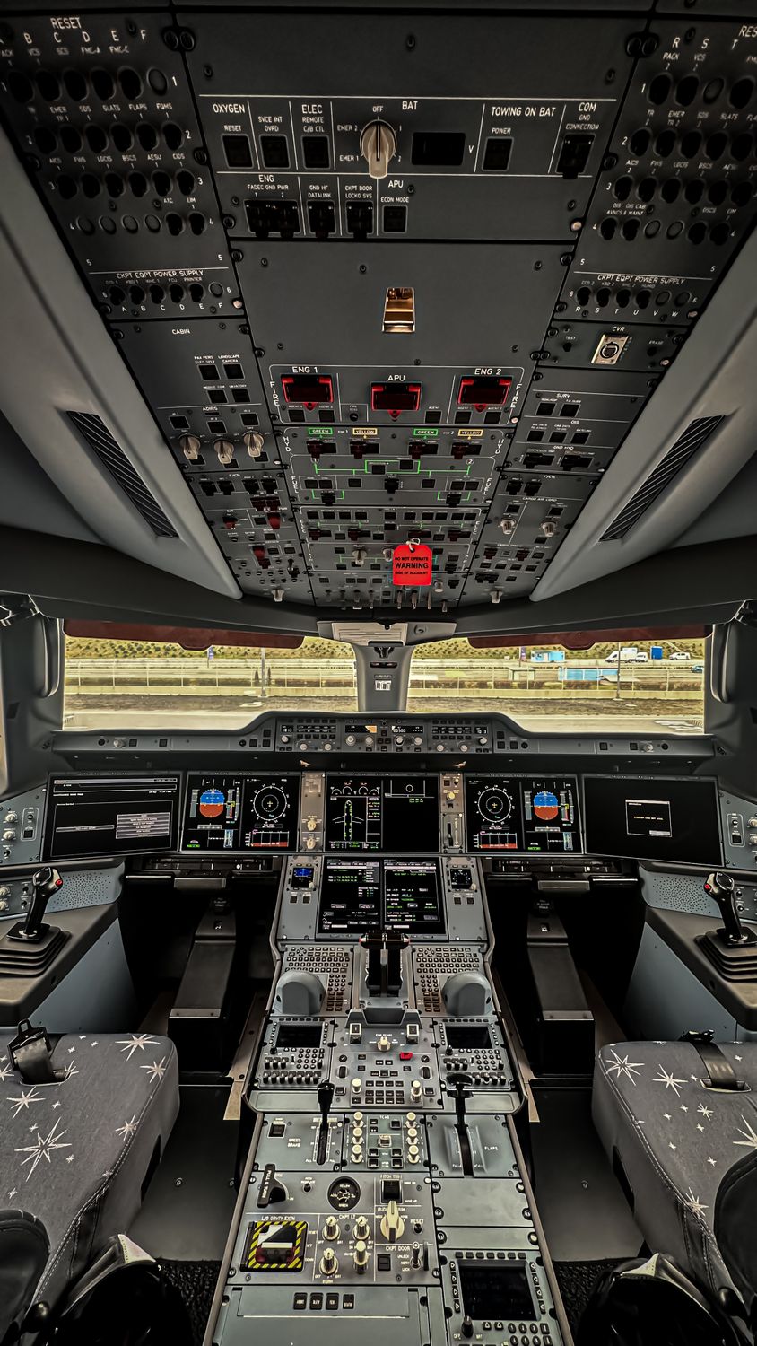 Center Panel Cockpit Modern Airliner Cockpit with Instrument Panels · Free Stock Photo