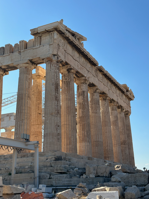 Free Stunning close-up of the Parthenon columns in Athens, Greece. Stock Photo