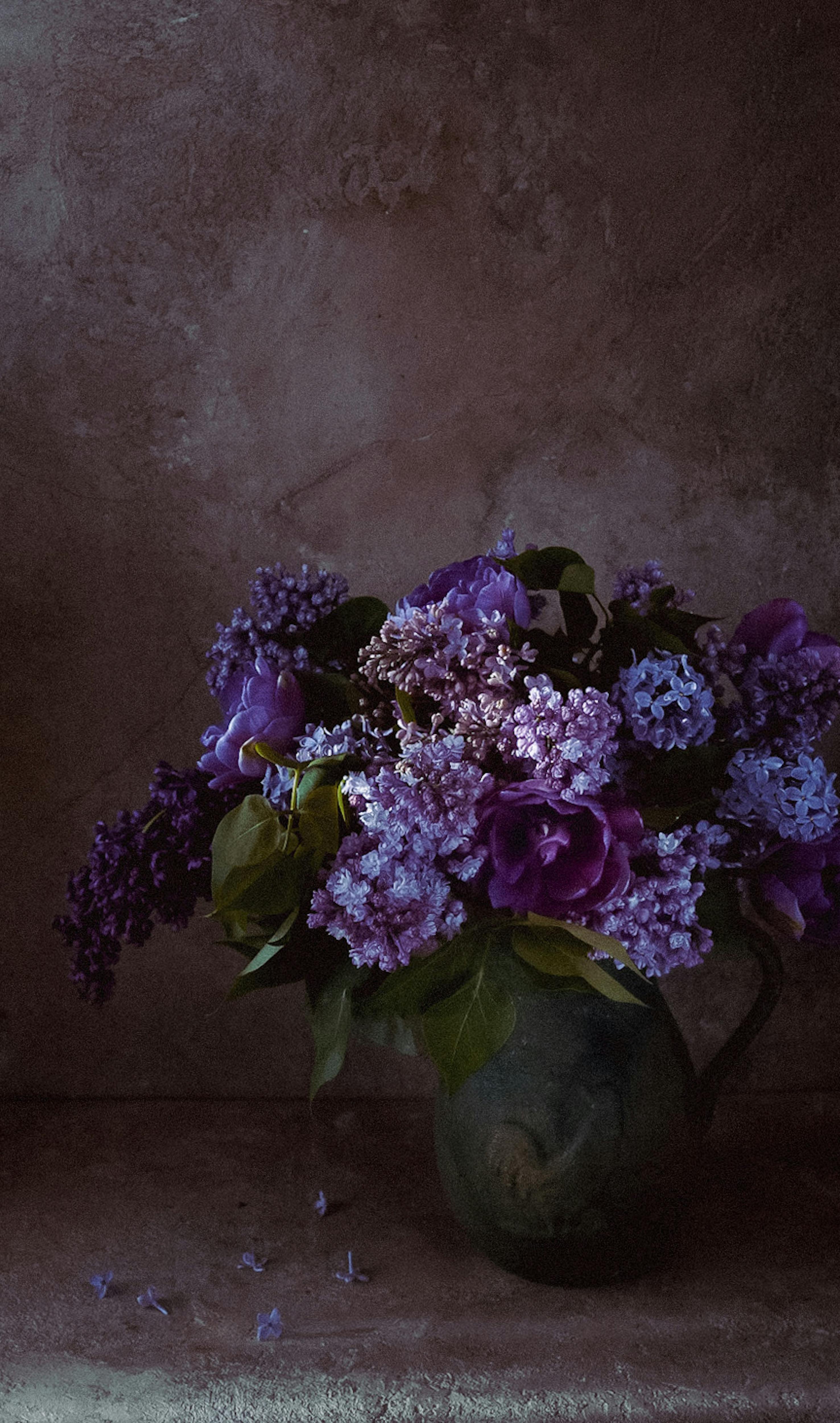 Lilac/Gold Artesanal Satin Rose Bouquet main image 1
