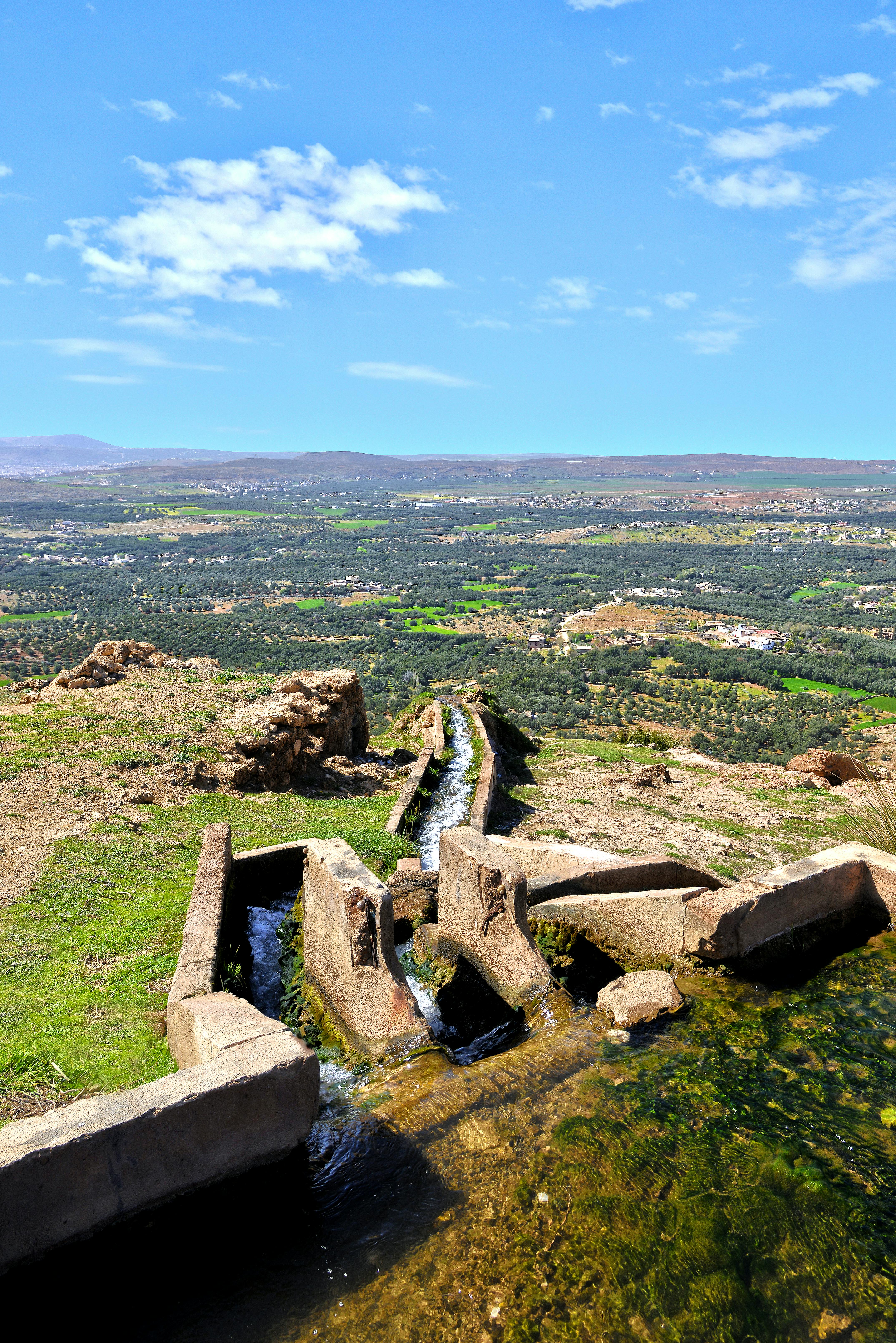 Explore the ancient waterway system with breathtaking Sefrou landscape view in Morocco.