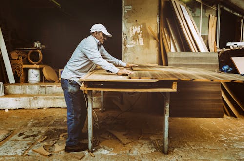 Man Using Table Saw