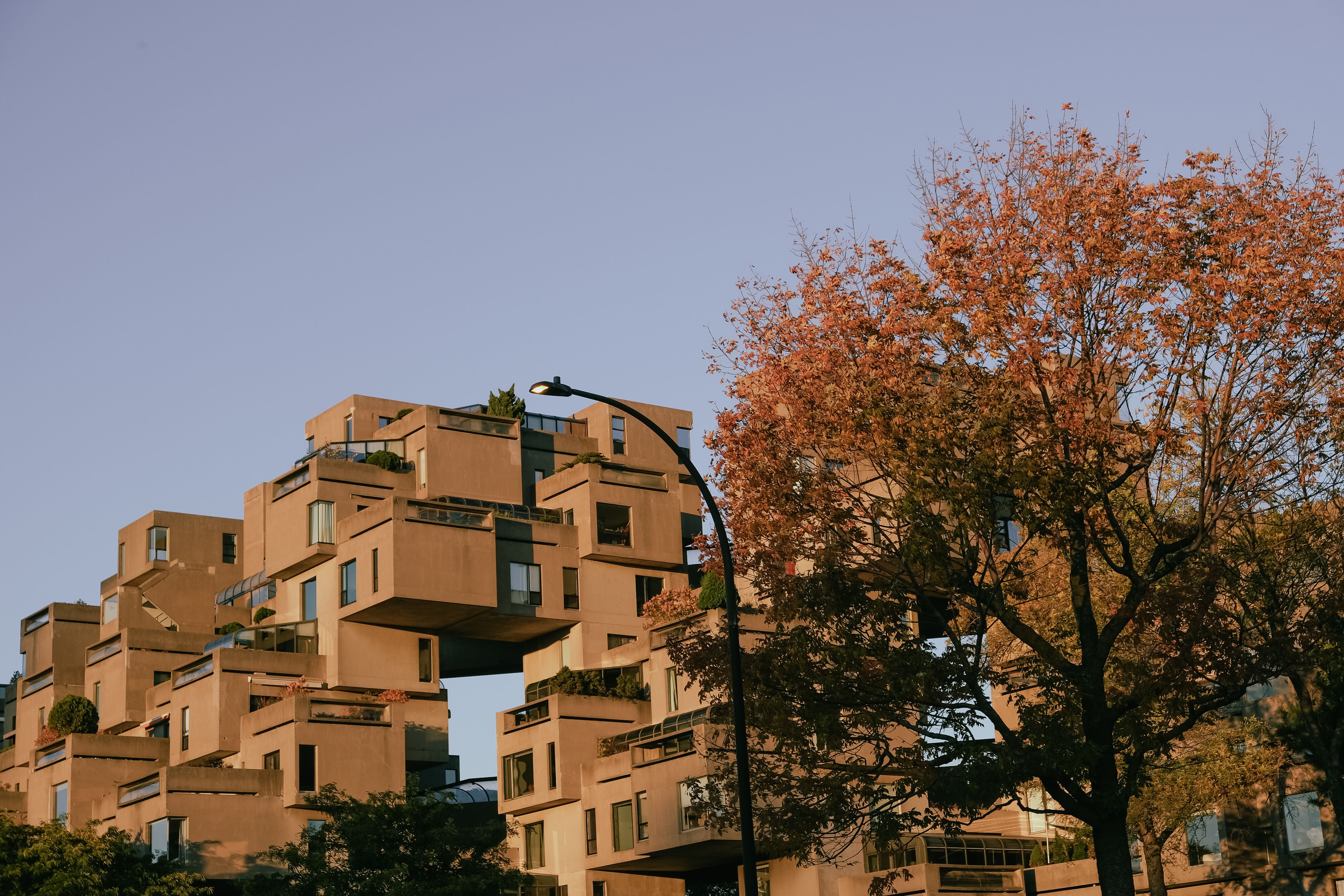 Iconic Habitat 67 Building In Autumn Light Free Stock Photo
