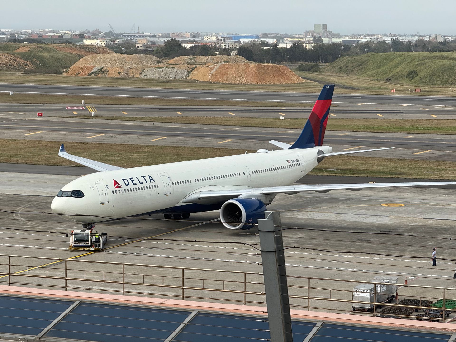 A Delta Air Lines aircraft on the tarmac