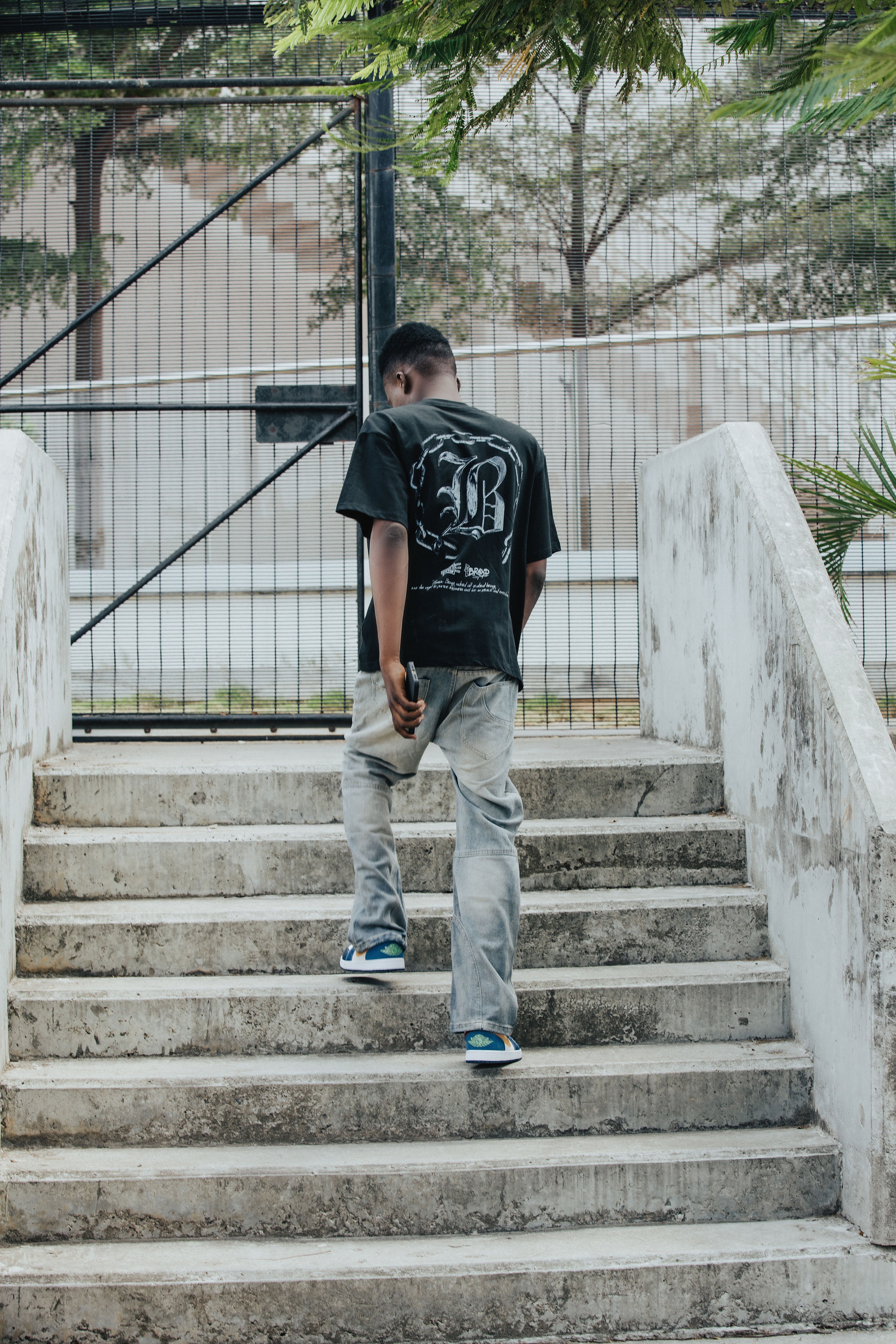 Camiseta Oversized Preta Estampada