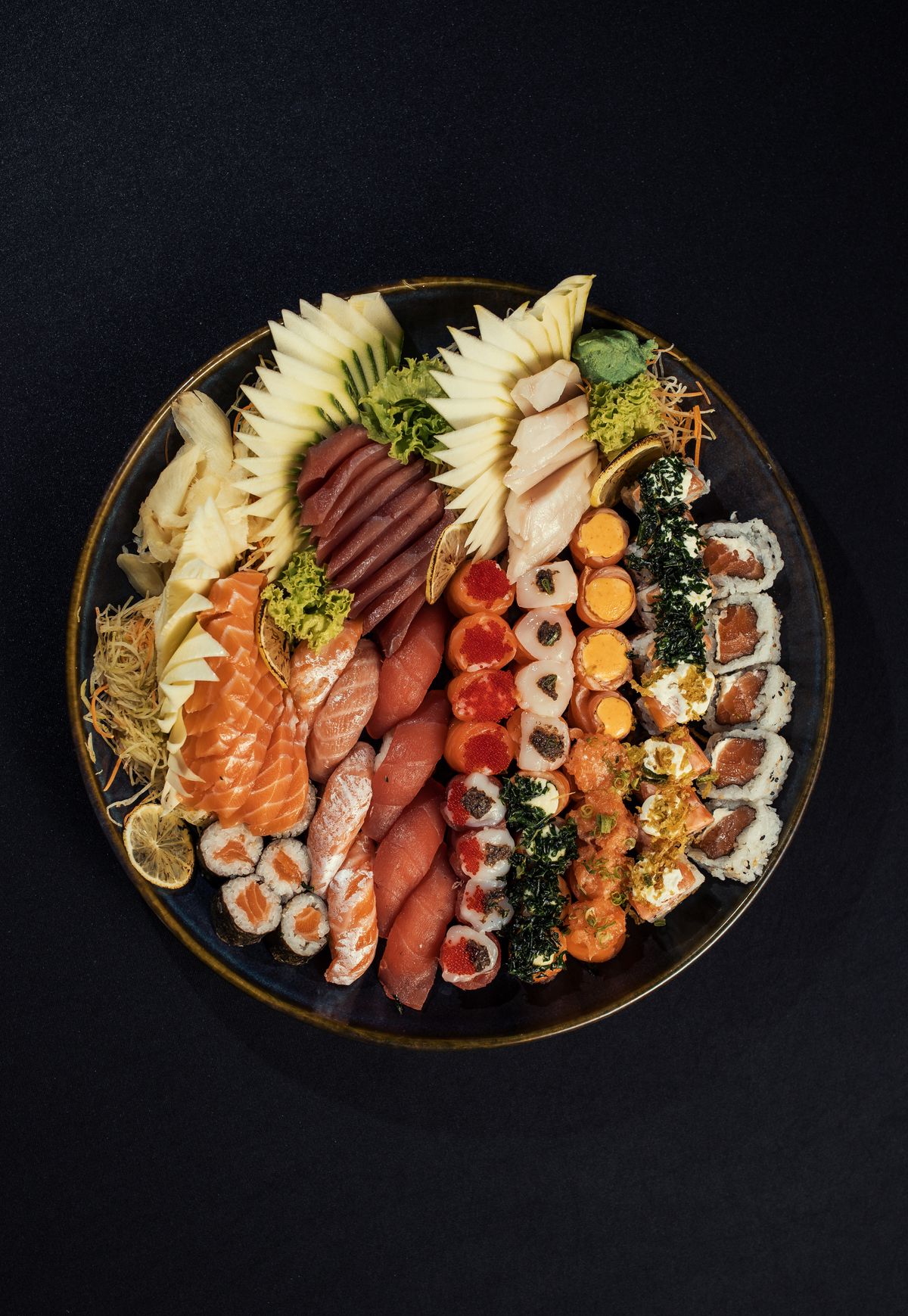 Vibrant seafood chirashi sushi bowl — barazushi, Okayama's signature rice dish