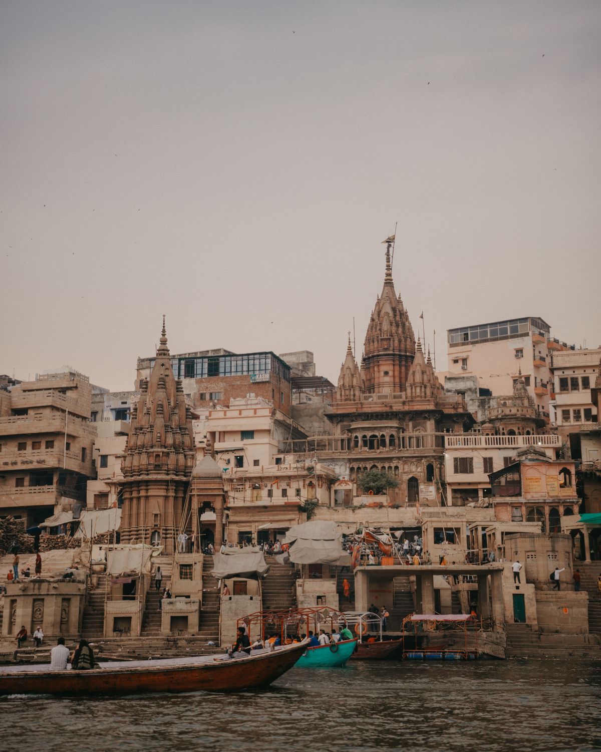 Ganges Riverside Scenic Ganges Riverside Temples in Varanasi Β· Free Stock Photo