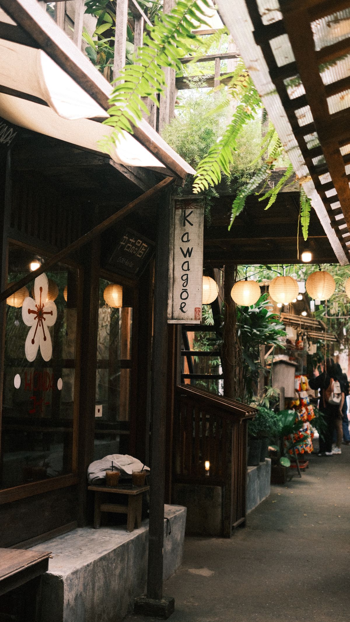 Traditional Kawagoe street with hanging lanterns and Edo-period merchant buildings — the heart of the Little Edo district