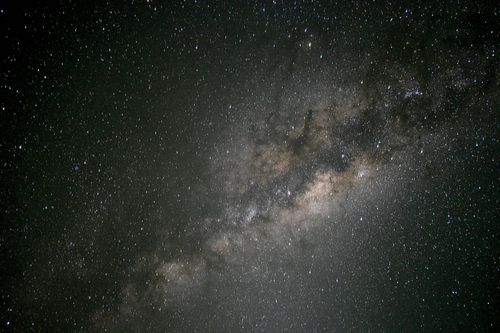 Free Stunning photograph of the Milky Way galaxy shining brightly in the night sky. Stock Photo