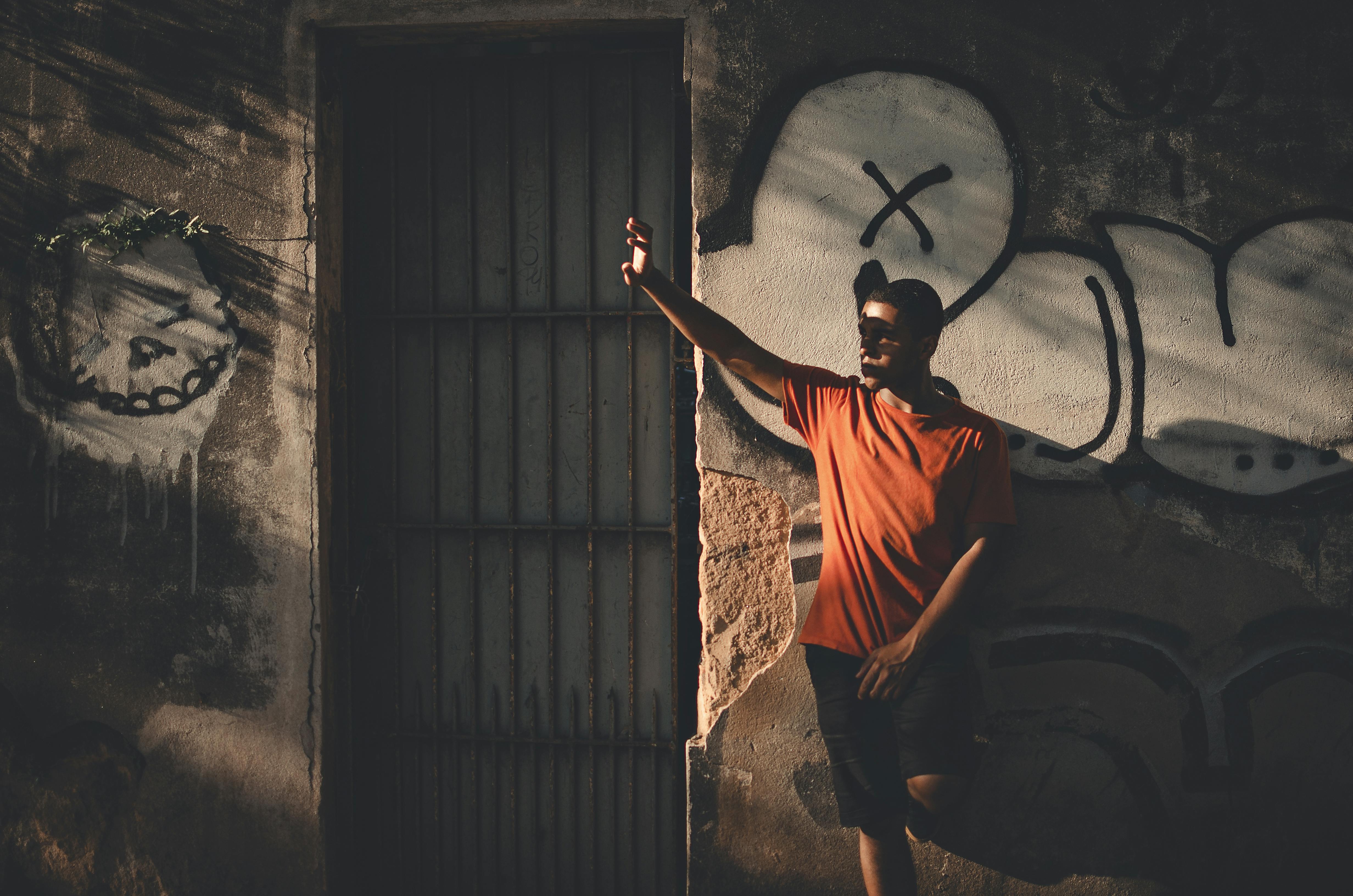 Man Wearing Orange T-Shirt \u00b7 Free Stock Photo