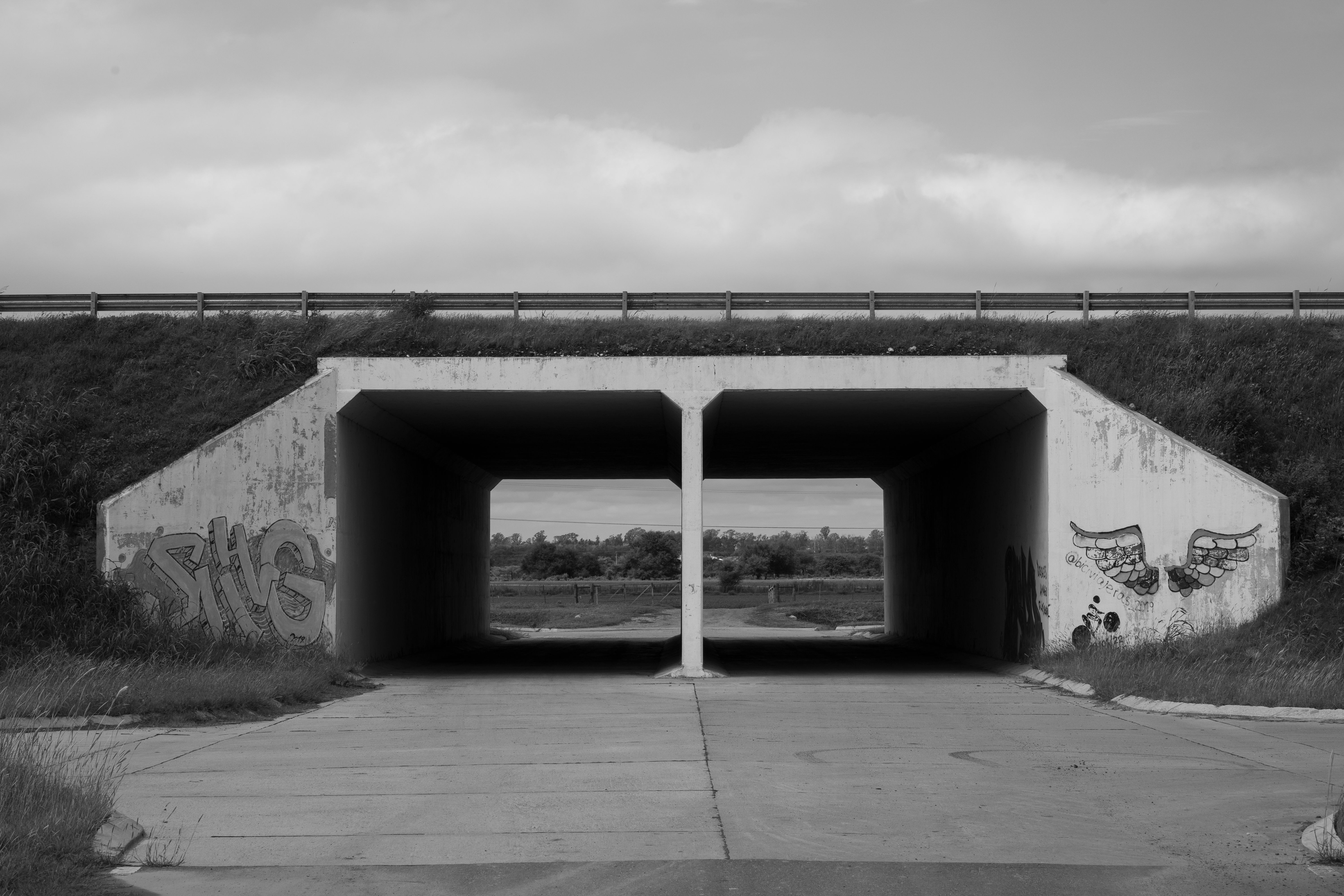 Atmospheric view of a concrete overpass in Córdoba, Argentina.