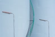 Minimalist Industrial Staircase and Lampposts
