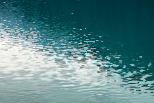 Calm and tranquil water ripples captured in Jiuzhaigou Valley, showcasing nature's serene beauty.