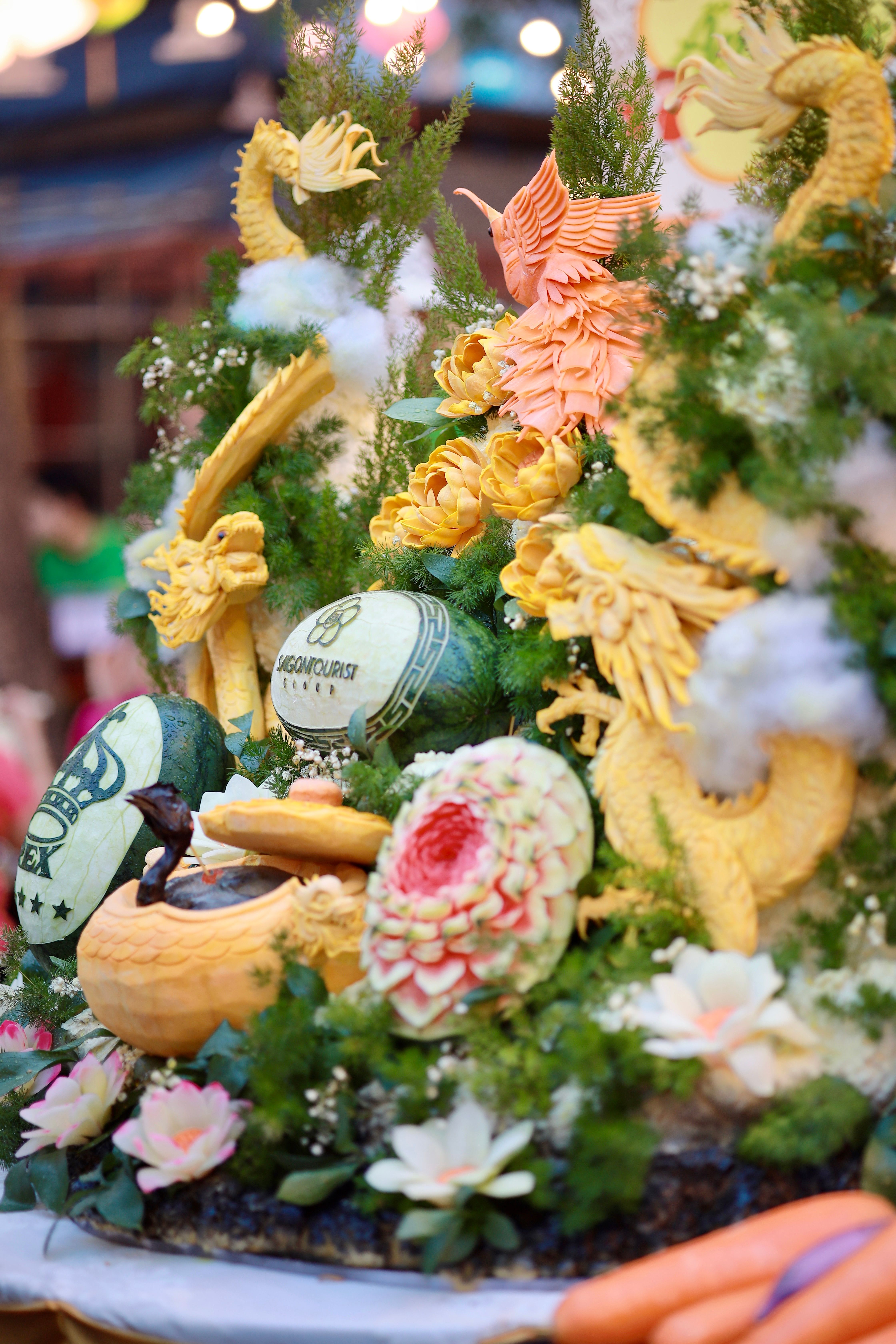 chrysanthemum sculpture display festival night