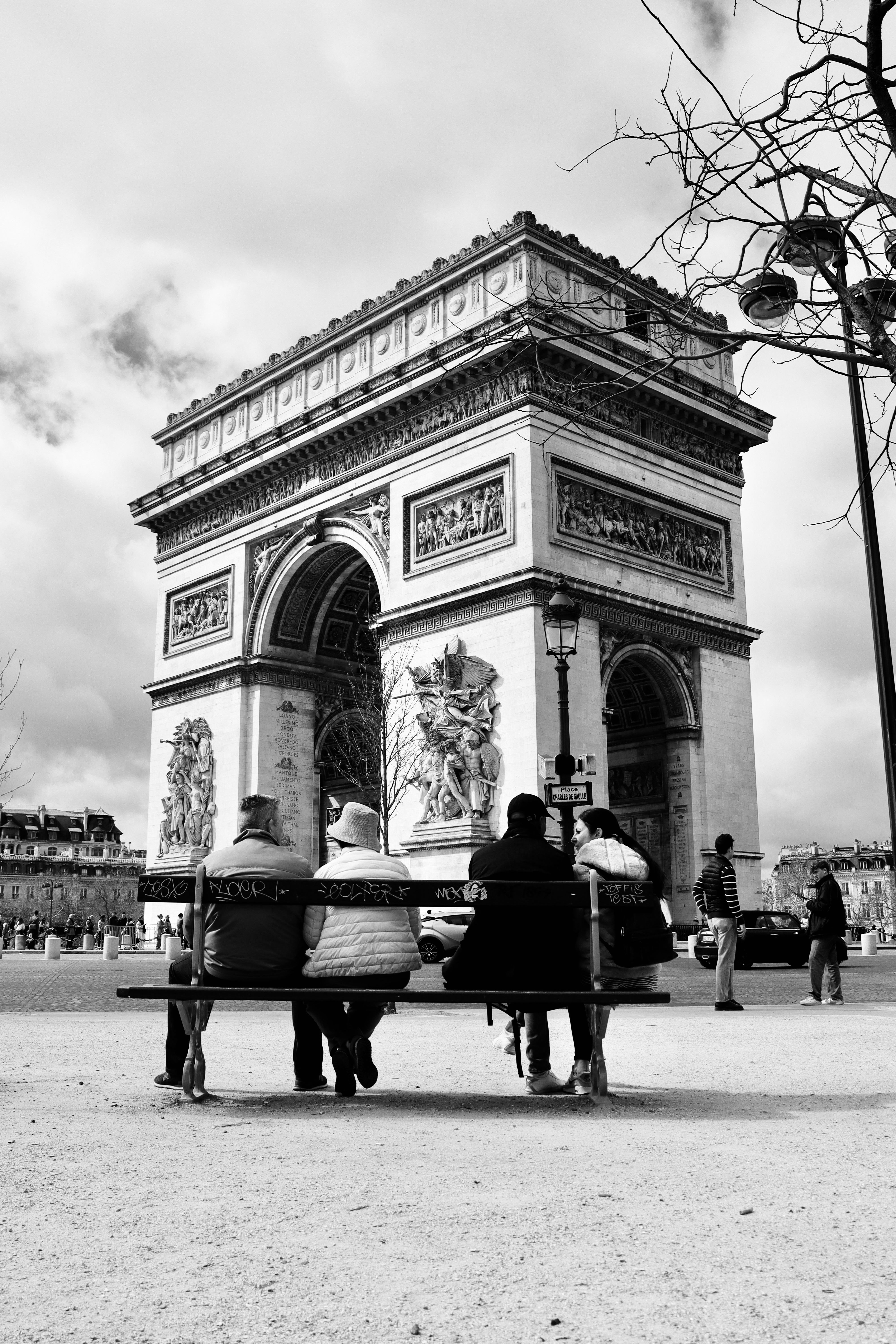 Black and White View of Arc de Triomphe Paris · Free Stock Photo
