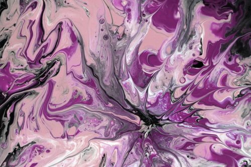 Free A dynamic and colorful abstract painting with swirling purple and pink hues, perfect for creative projects. Stock Photo