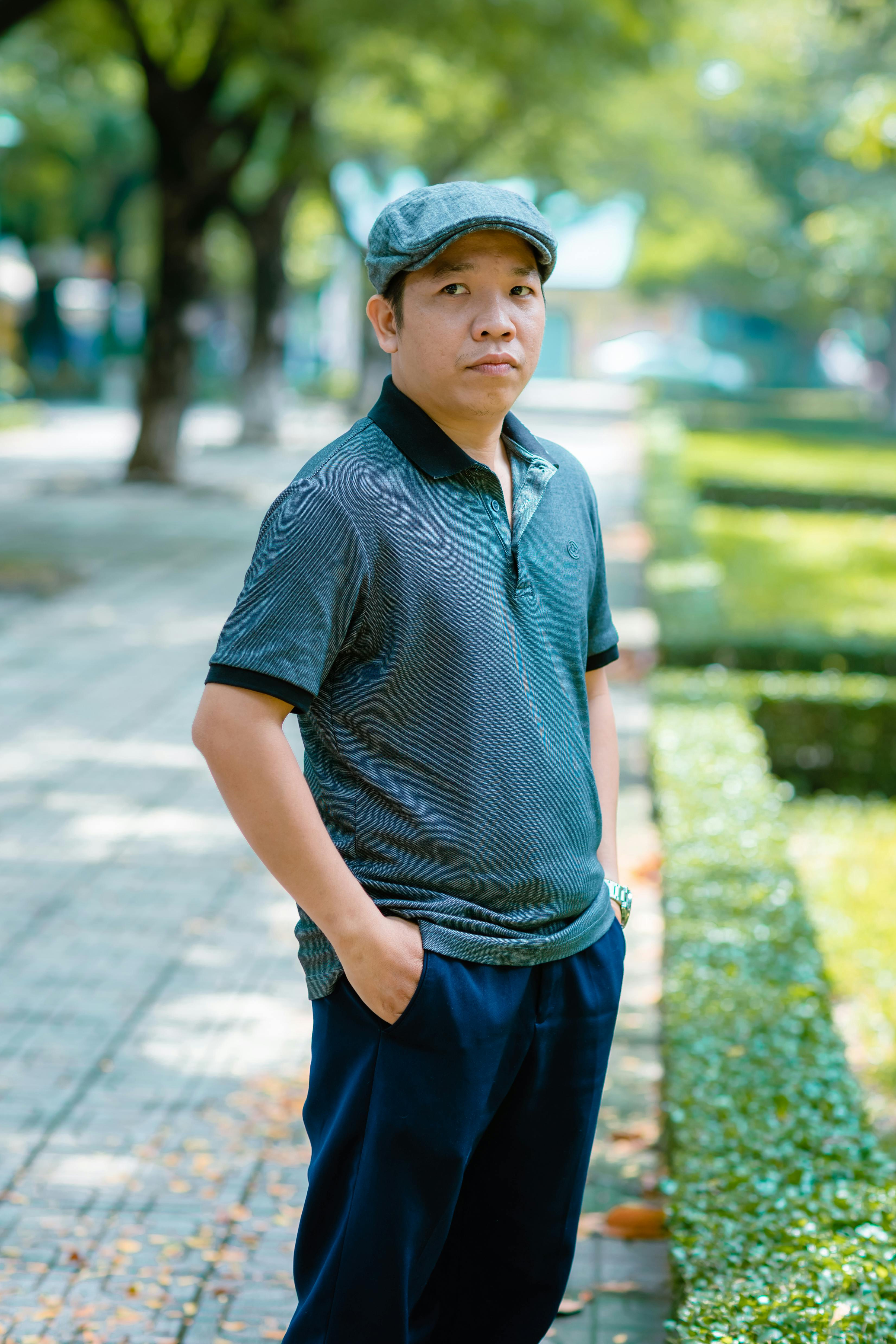casual portrait of a man in bien hoa park