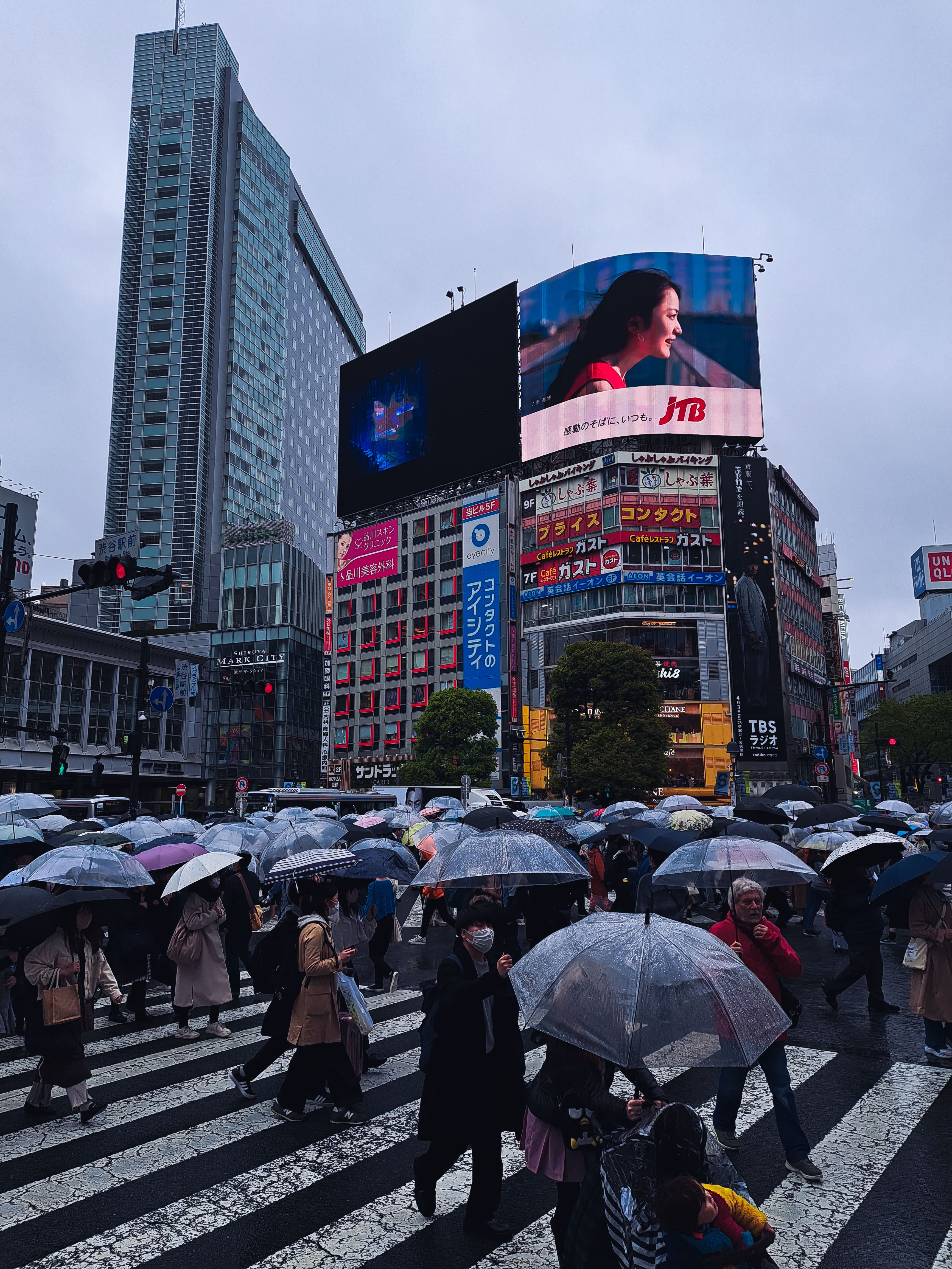 Busy Shibuya Crossing on a Rainy Day · Free Stock Photo