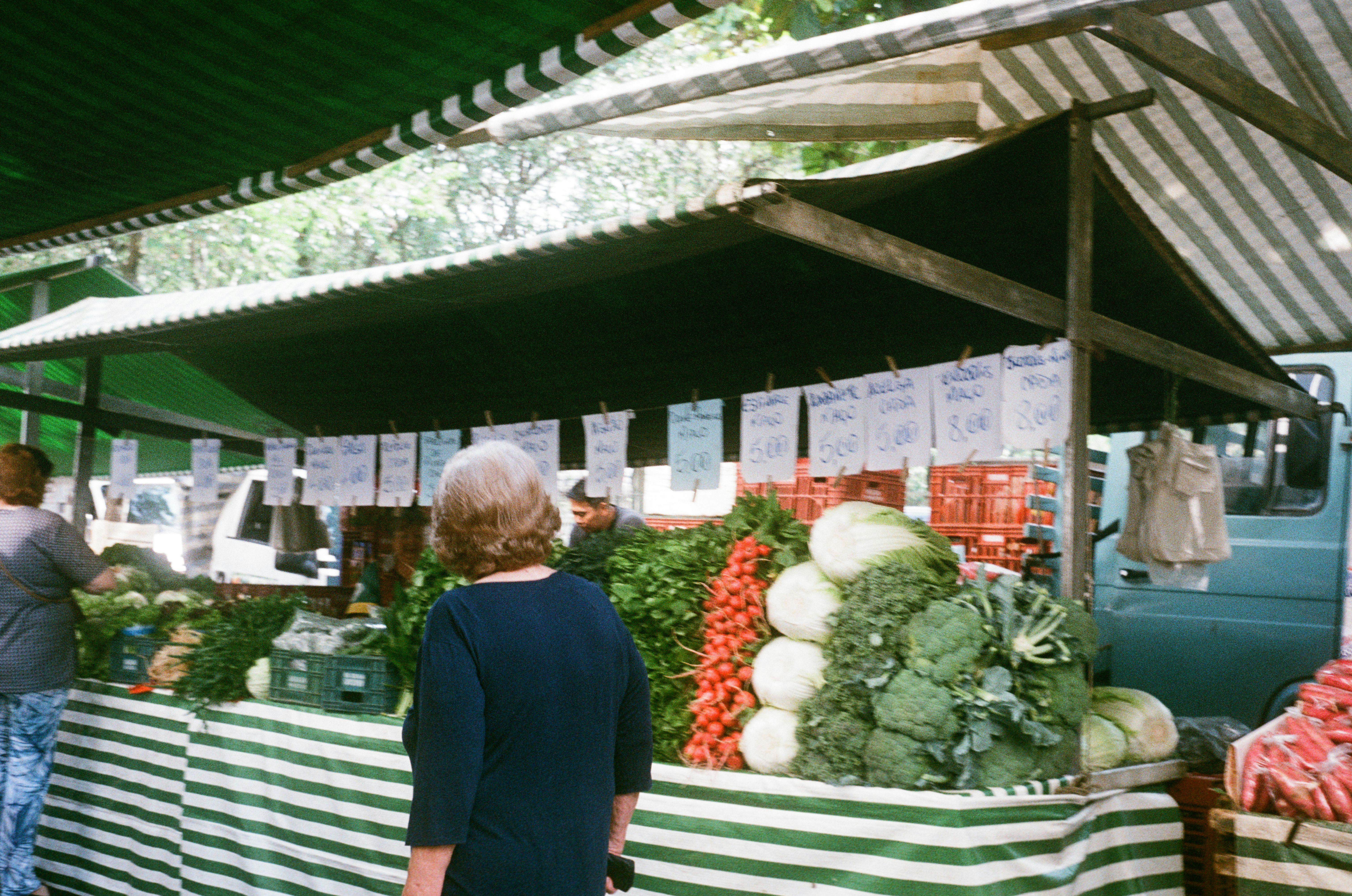 Local market scene with fresh produce in São Paulo, Brazil, capturing vibrant street life.