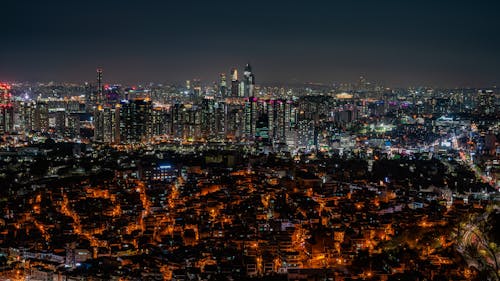 City Skyline during Night Time