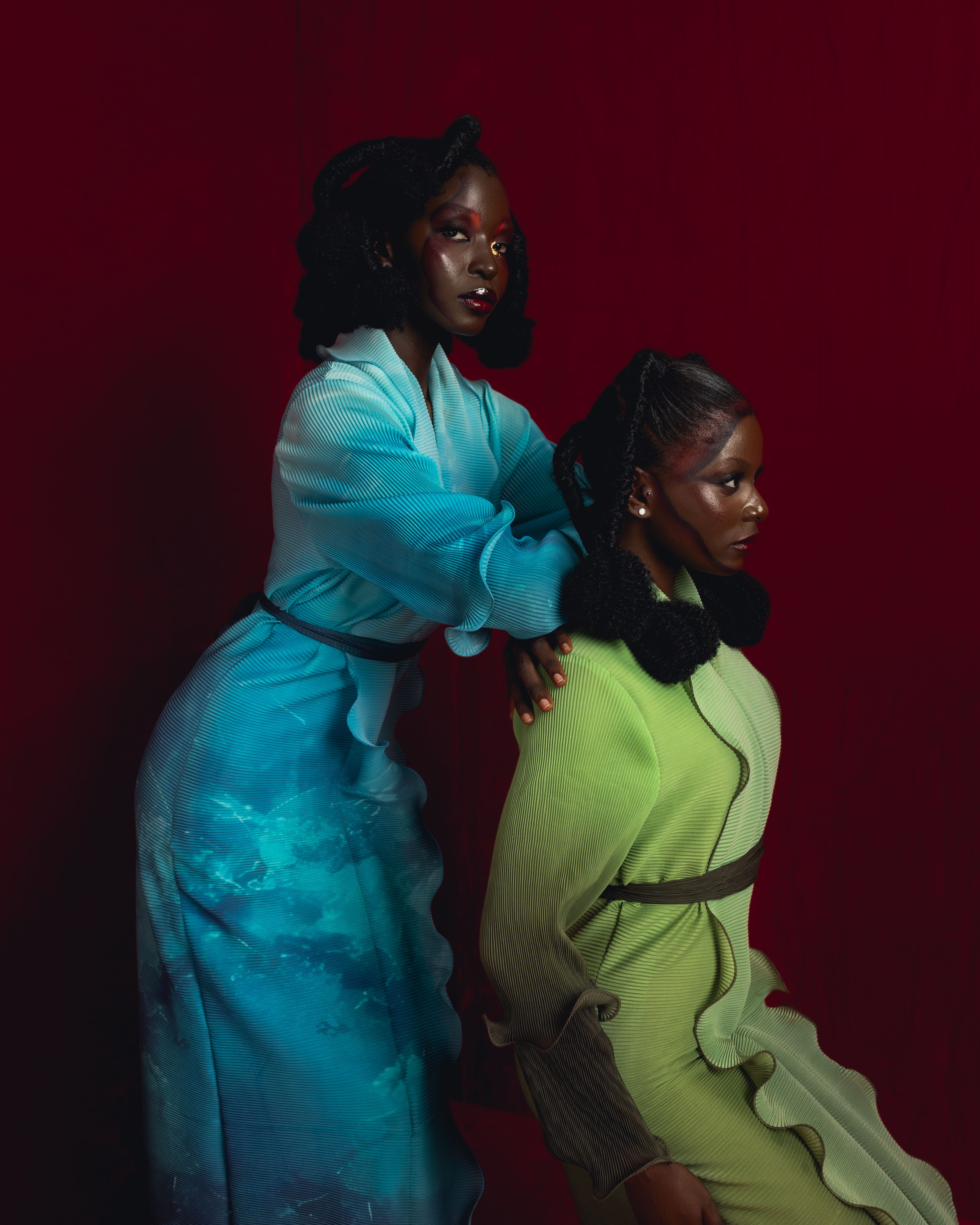 Elegant Fashion Portrait of Two African Models · Free Stock Photo
