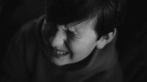 Grayscale Photo of Boy