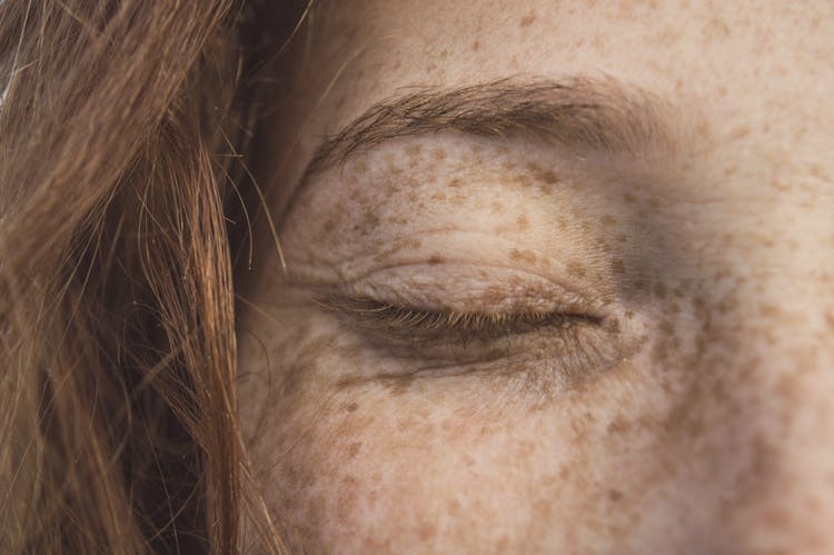 Close-Up Photo Of Person's Eyelid