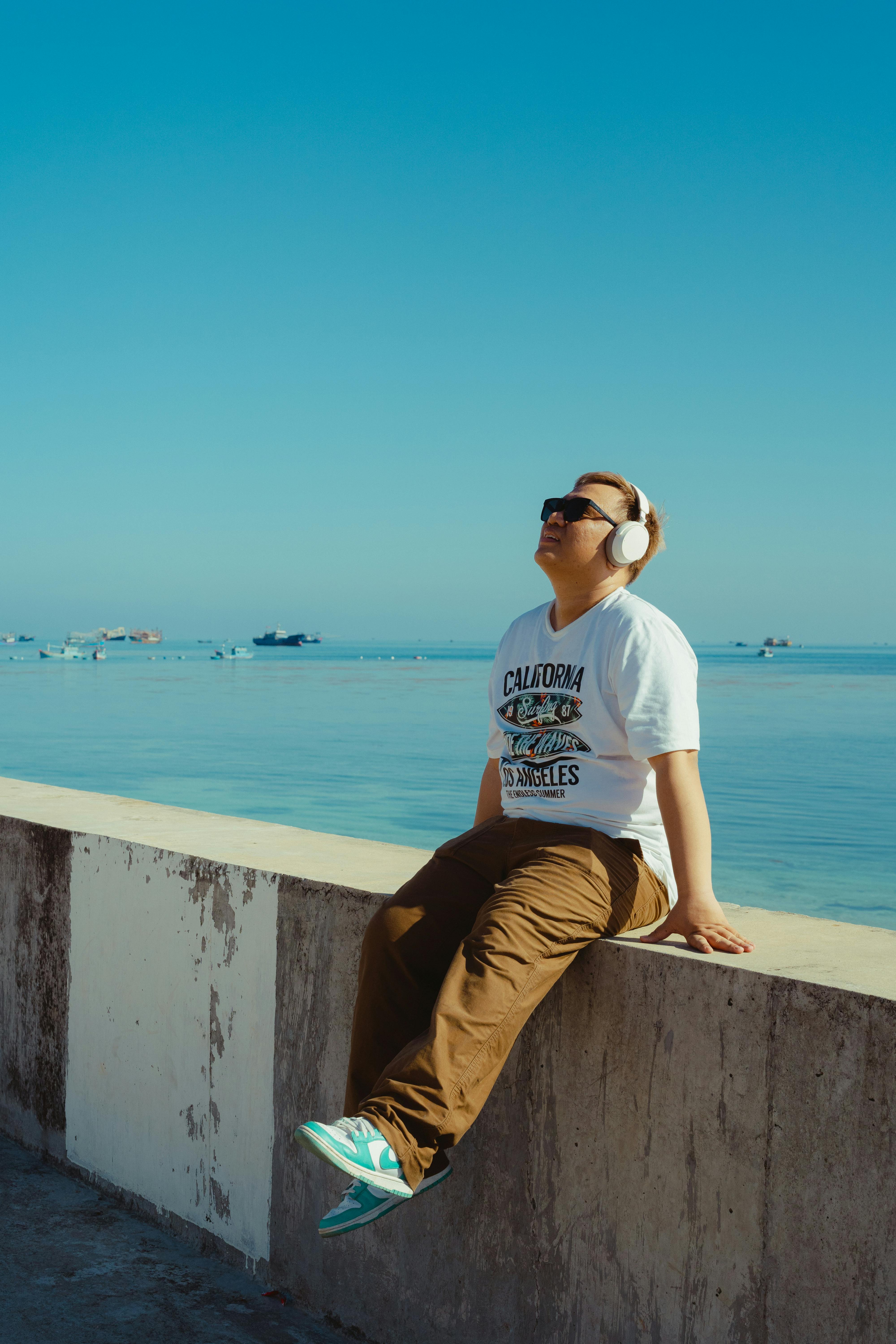 relaxing by the sea outdoor listening session