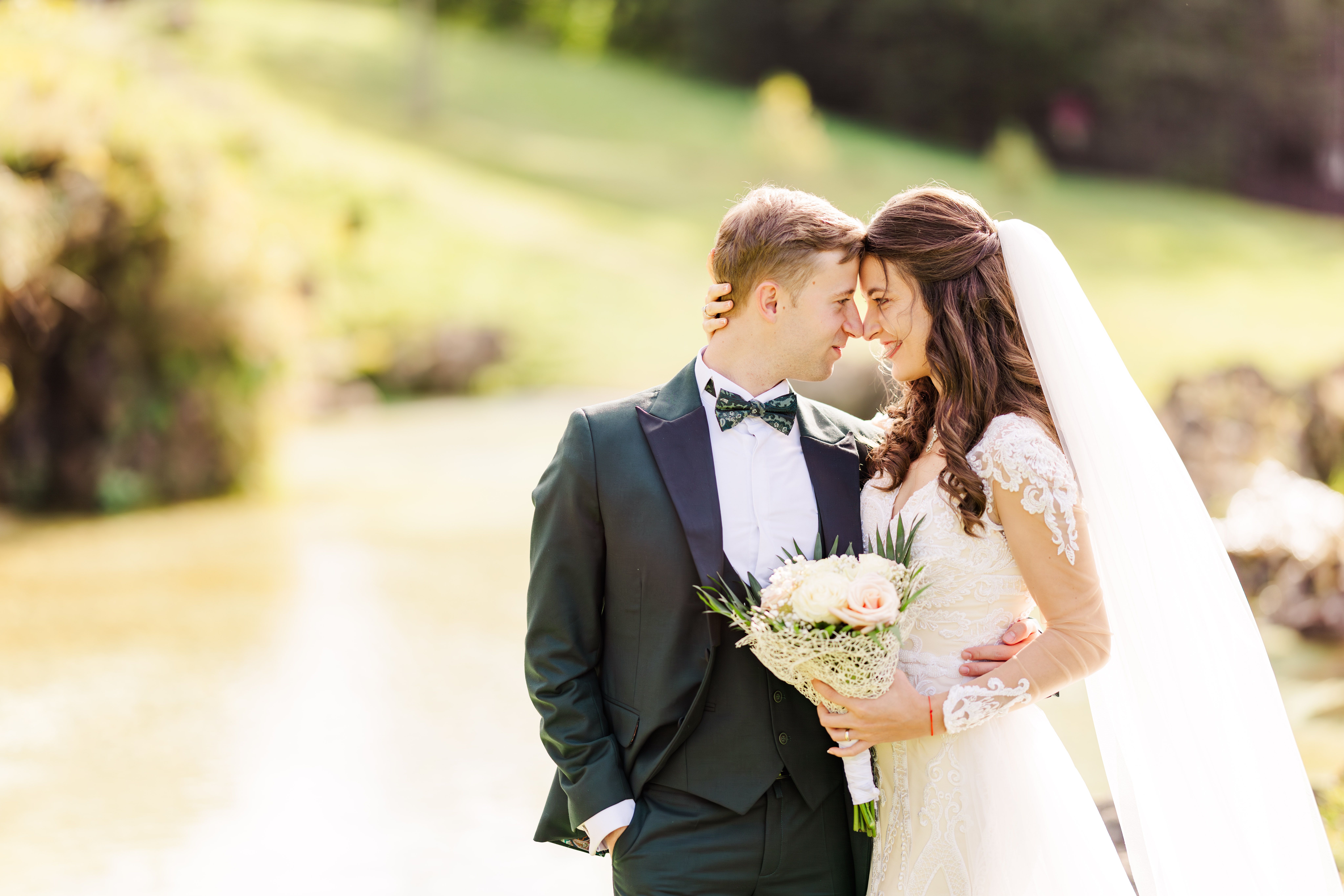Couple celebrating their wedding day