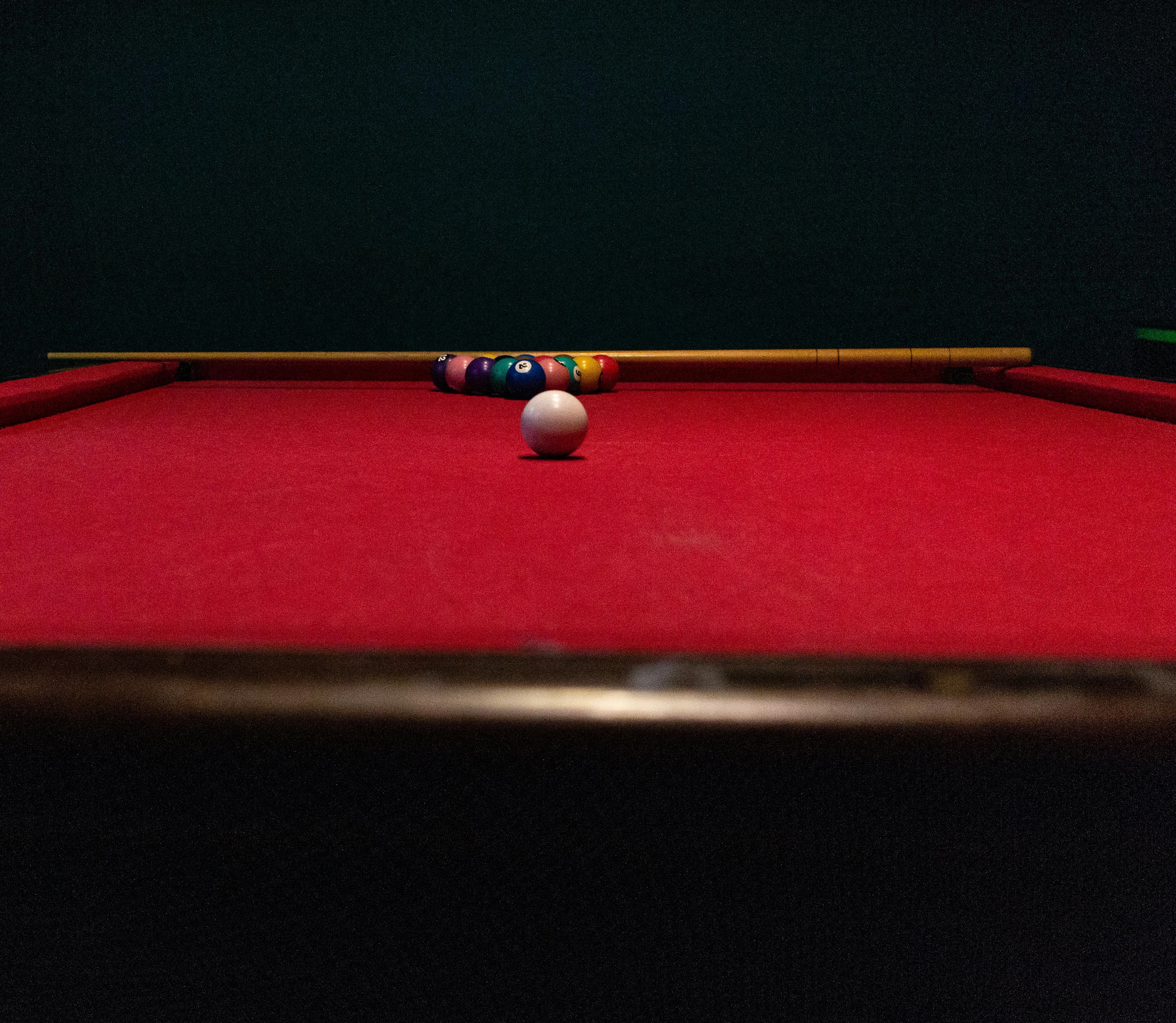 Red Billiard Table and Balls · Free Stock Photo