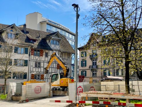 Free Construction site in Zurich with traditional and modern architecture. Stock Photo
