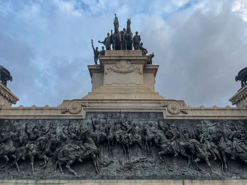 Free View of the iconic Monument to Independence in São Paulo's Ipiranga district. Stock Photo